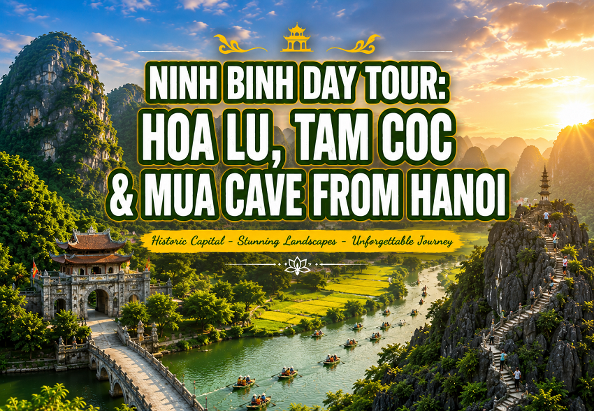 Ninh Binh Day Tour: Hoa Lu, Tam Coc & Mua Cave from Hanoi