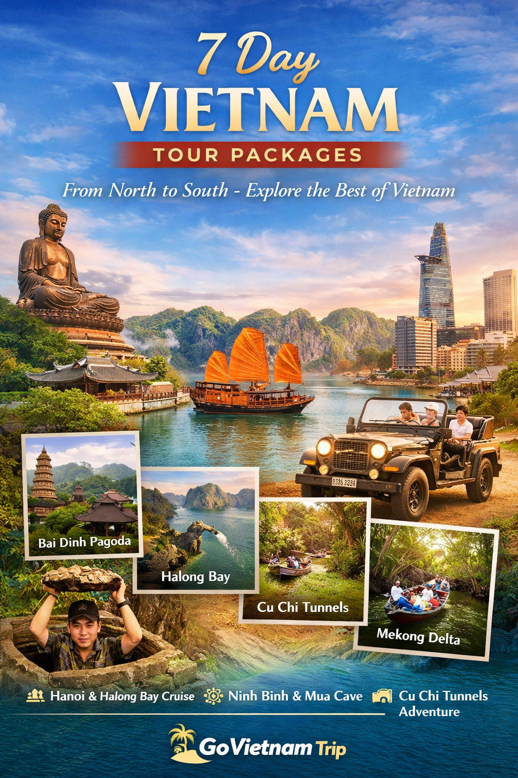 7-Day Vietnam Itinerary 2026 by GoVietnam Trip: North to South Highlights