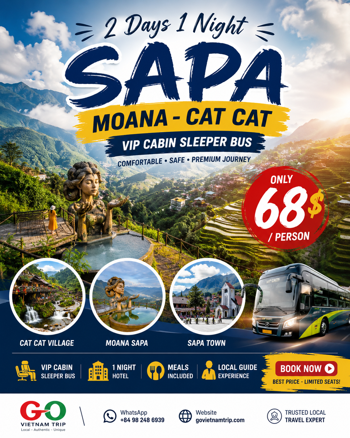 Sapa Trekking Tour 2 Days 1 Night from Hanoi